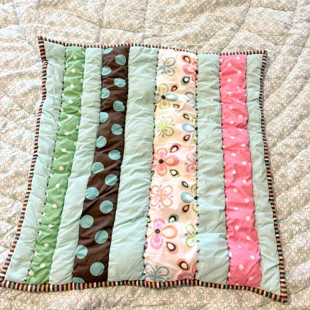 Pottery Barn Quilt Comforter Matching Set Peace Sign Sham Twin Patchwork Boho